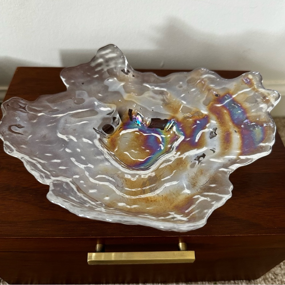 Unique Angel Aura glass catchall decor plate large